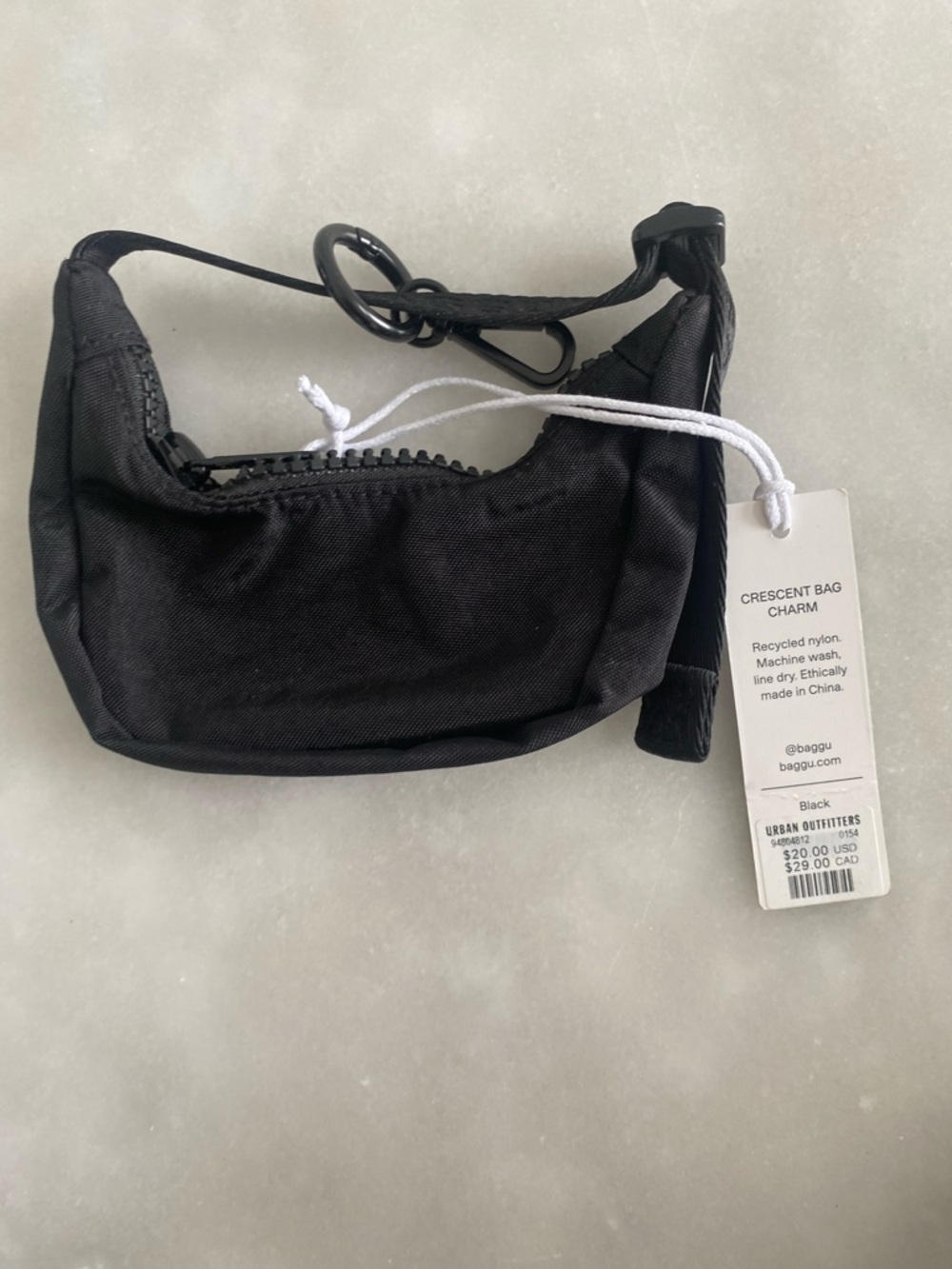New! BAGGU Crescent Bag Charm black